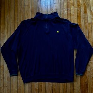 VTG Masters Collection Navy 1/4 Zip Pullover Sweatshirt Golf Pima Cotton Sz. XXL